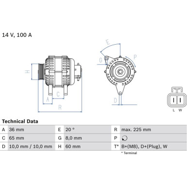 Lichtmaschine | OPEL Astra,Corsa 1.7D 00 | 0 986 043 981