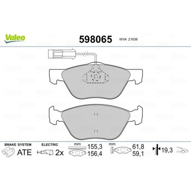 VALEO Bremsbeläge | 598065