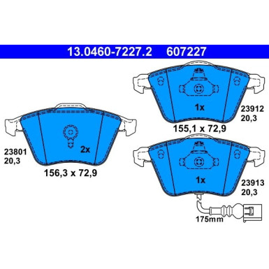 Bremsbelagsatz Vw P. Golf/Scirocco 1.2-2.0 05- Mit Sensor | 13.0460-7227.2