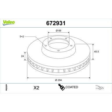 VALEO Bremsscheibe | 672931