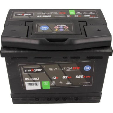 Maxgear Autobatterie 12V 62Ah/580A L- 242X175X190 Efb Für Fahrzeuge Mit Start/Stopp-System | 85-0002