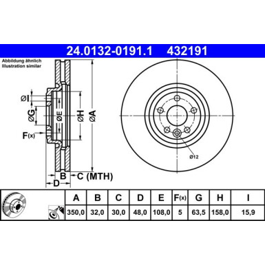 ATE Bremsscheibe | 24.0132-0191