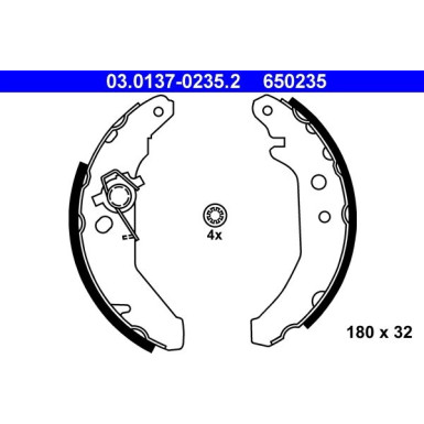 ATE Bremsbacken | 03.0137-0235.2