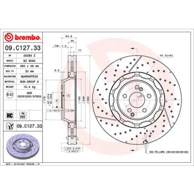 Bremsscheibe VA | MERCEDES S-Klasse 13 | 09.C127.33