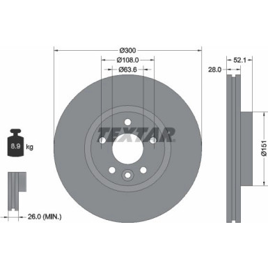 Bremsscheibe Ford P. Mondeo 1.6-2.5 07-15 | 92196905