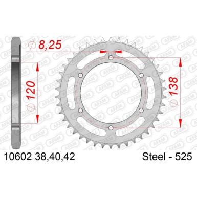 AFAM Kettenrad STAHL 40 Zähne | für 525 | 10602-40