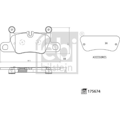 FEBI BILSTEIN Bremsbelagsatz, Scheibenbremse | 175674