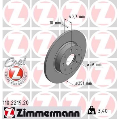 ZIMMERMANN Bremsscheibe | 110.2219.20