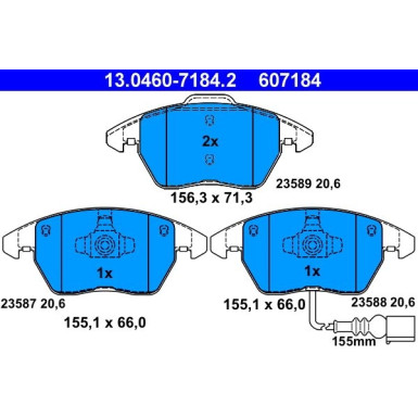 Bremsbelagsatz Vw P. Golf5 03-/Passat 05 | 13.0460-7184.2