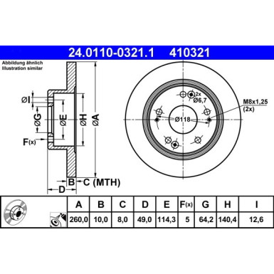 Bremsscheibe Honda T. Accord 2.0-2.4 03-08 | 24.0110-0321.1