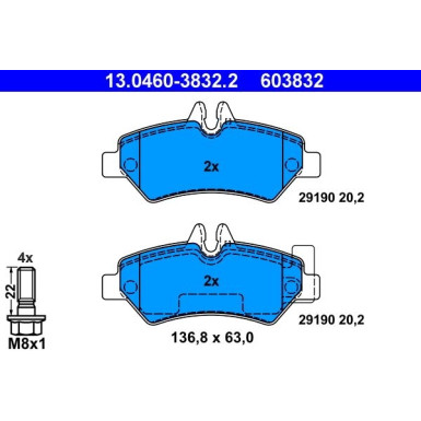 Bremsbelagsatz Vw T. Crafter 2.0-2.5 Tdi 06-16 | 13.0460-3832.2