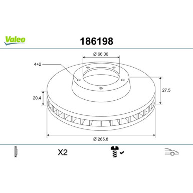 VALEO Bremsscheibe | 186198