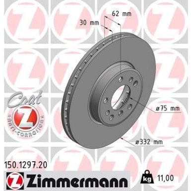 ZIMMERMANN Bremsscheibe | 150.1297.20