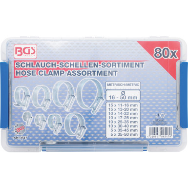 BGS Schlauch-Schellen Sortiment | 80-tlg | 9547