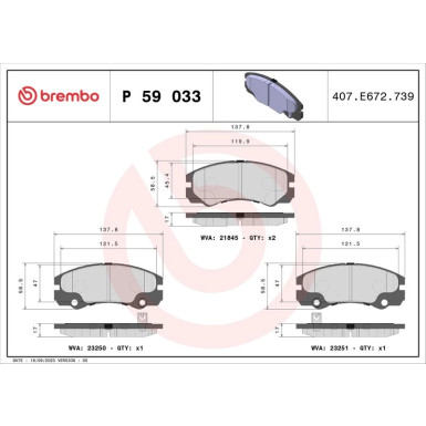 BREMBO Bremsklötze VA | OPEL Frontera 98-02 | P 59 033