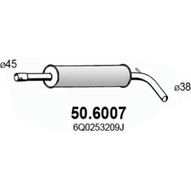 Mittelschalldämpfer | SKODA Fabia,SEAT Ibiza,VW Polo 02 | 50.6007