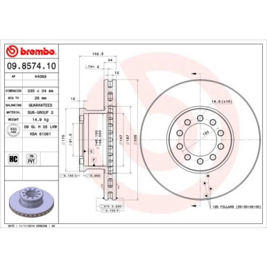 BREMBO Bremsscheibe | 09.8574.10