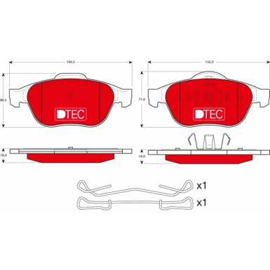 Bremsbelagsatz Renault P. Espace/Laguna/Vel Satis 01- Dtec Cotec | GDB1468DTE