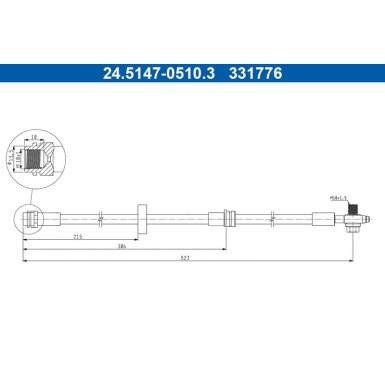 ATE Bremsschlauch | 24.5147-0510.3