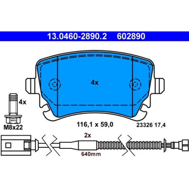 Bremsbelagsatz Vw T. Phaeton 3.0-6.0 4Motion 02-16 | 13.0460-2890.2