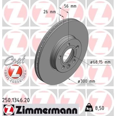 ZIMMERMANN Bremsscheibe | 250.1346.20