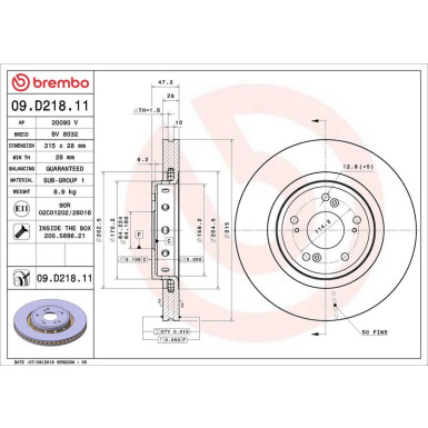 Bremsscheibe VA | HONDA | 09.D218.11