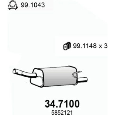 Endschalldämpfer | OPEL Corsa 1.0i 12V 00 | 34.7100