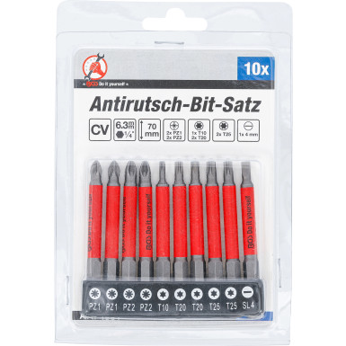 BGS Antirutsch-Bit-Satz | magnetisch | 70 mm | 10-tlg | 4831