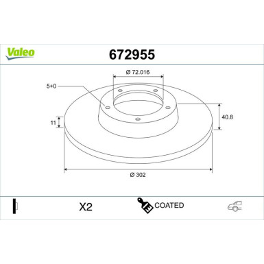 VALEO Bremsscheibe | 672955