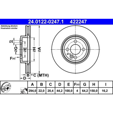 Bremsscheibe Mini P. Cooper 06-15 | 24.0122-0247.1