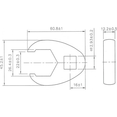 BGS Hahnenfußschlüssel | Antrieb Innenvierkant 12,5 mm (1/2"""") | SW 26 mm | 1757-26