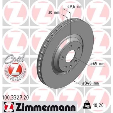 ZIMMERMANN Bremsscheibe | 100.3327.20