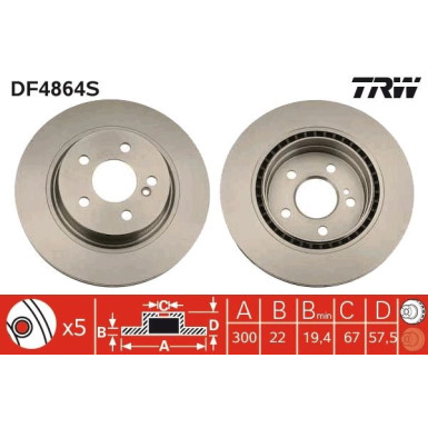 Bremsscheibe Db T. W204/C204/S204/C207/A207 1,8-5,5 07 | DF4864S