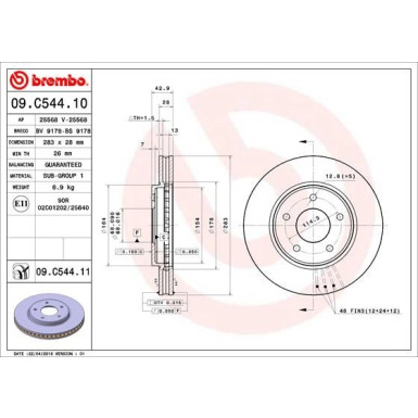 85 481 109 Bremsscheibe VA | NISSAN Leaf, NV200 10 | 09.C544.11