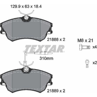 Bremsbelagsatz Renault P. Espace 2,0-3,0 96-02 | 2188801