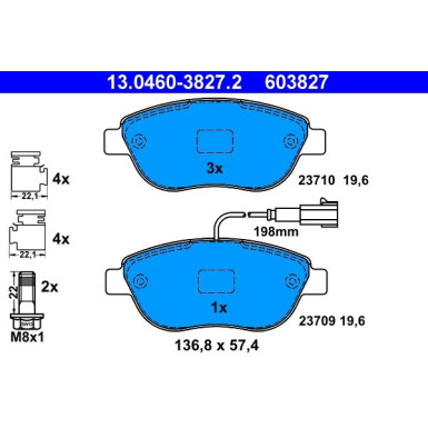 Bremsbelagsatz Fiat P. Doblo/Idea/Linea 04 | 13.0460-3827.2