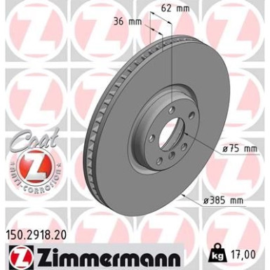 ZIMMERMANN Bremsscheibe | 150.2918.20