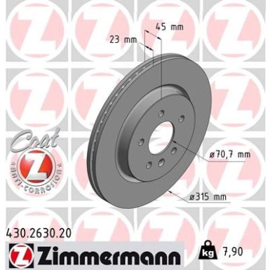 ZIMMERMANN Bremsscheibe | 430.2630.20