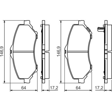 Bremsklötze | FIAT,JEEP,DODGE,CHRYSLER | 0 986 494 493