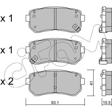 Bremsklötze HA | HYUNDAI i10,i20,i30,ix35,KIA 07 | 822-725-0