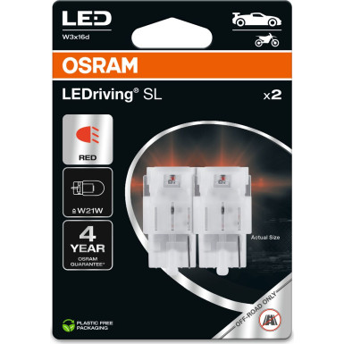 W21W LEDriving SL Red 12V Blister 2 Stück OSRAM