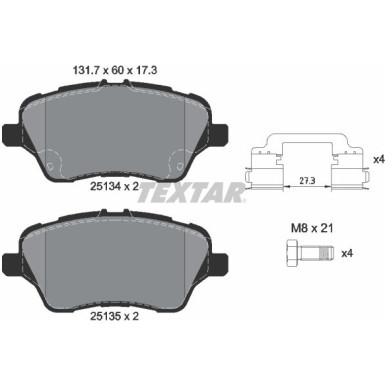 Bremsbelagsatz Ford P. Fiesta 12-/Transit Courier 14-/B-Max | 2513402