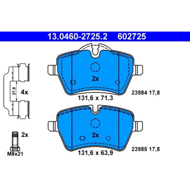 Bremsbelagsatz Mini P. Cooper/One 1,6-2,0 03-16 | 13.0460-2725.2