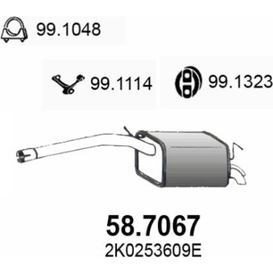 Endschalldämpfer | VW Caddy III 1.4 04 | 58.7067