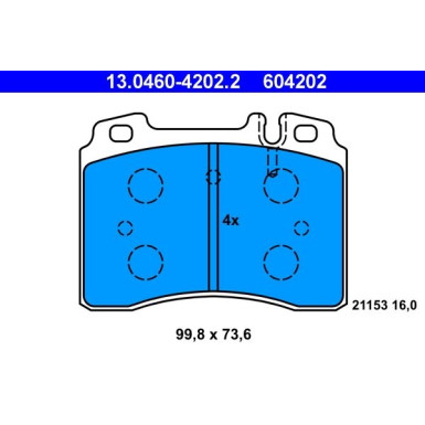 Bremsbelagsatz Db P. W124 92-98 | 13.0460-4202.2