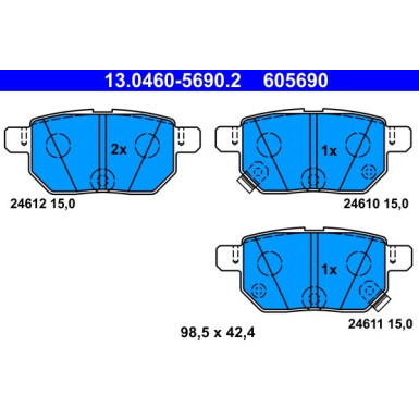 Bremsbelagsatz, Scheibenbremse | 13.0460-5690.2