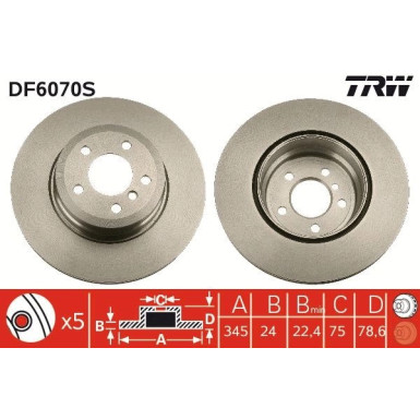 Bremsscheibe Bmw T. E70/71 | DF6070S