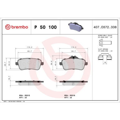 BREMBO Bremsklötze HA | MERCEDES ML 11 | P 50 100