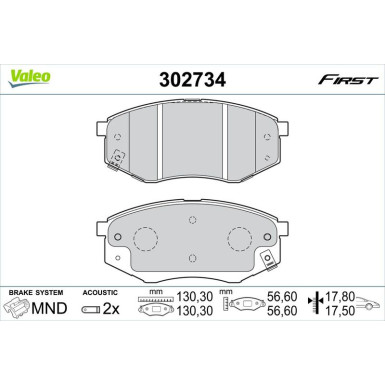 VALEO Bremsbeläge | 302734