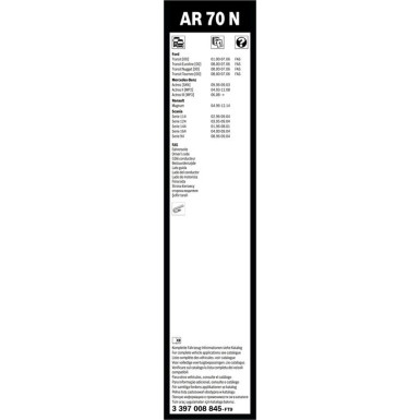 Scheibenwischer Aerotwin AR70N BOSCH | KIA Carens IV | 3397008845